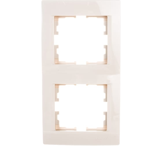 Изображение товара Двухместная вертикальная рамка LEZARD KARINA б/ вст крем 707-0300-152