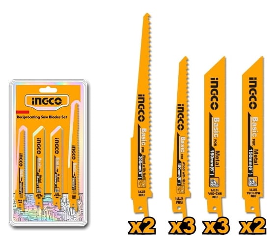 Изображение товара Набор полотен сабельной пилы 10 шт INGCO RSB1001