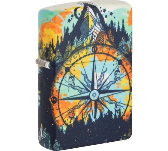 Изображение товара Зажигалка Zippo Compass с покрытием Glow In The Dark Green, латунь/сталь, разноцветная, 38x13x57 мм 49805