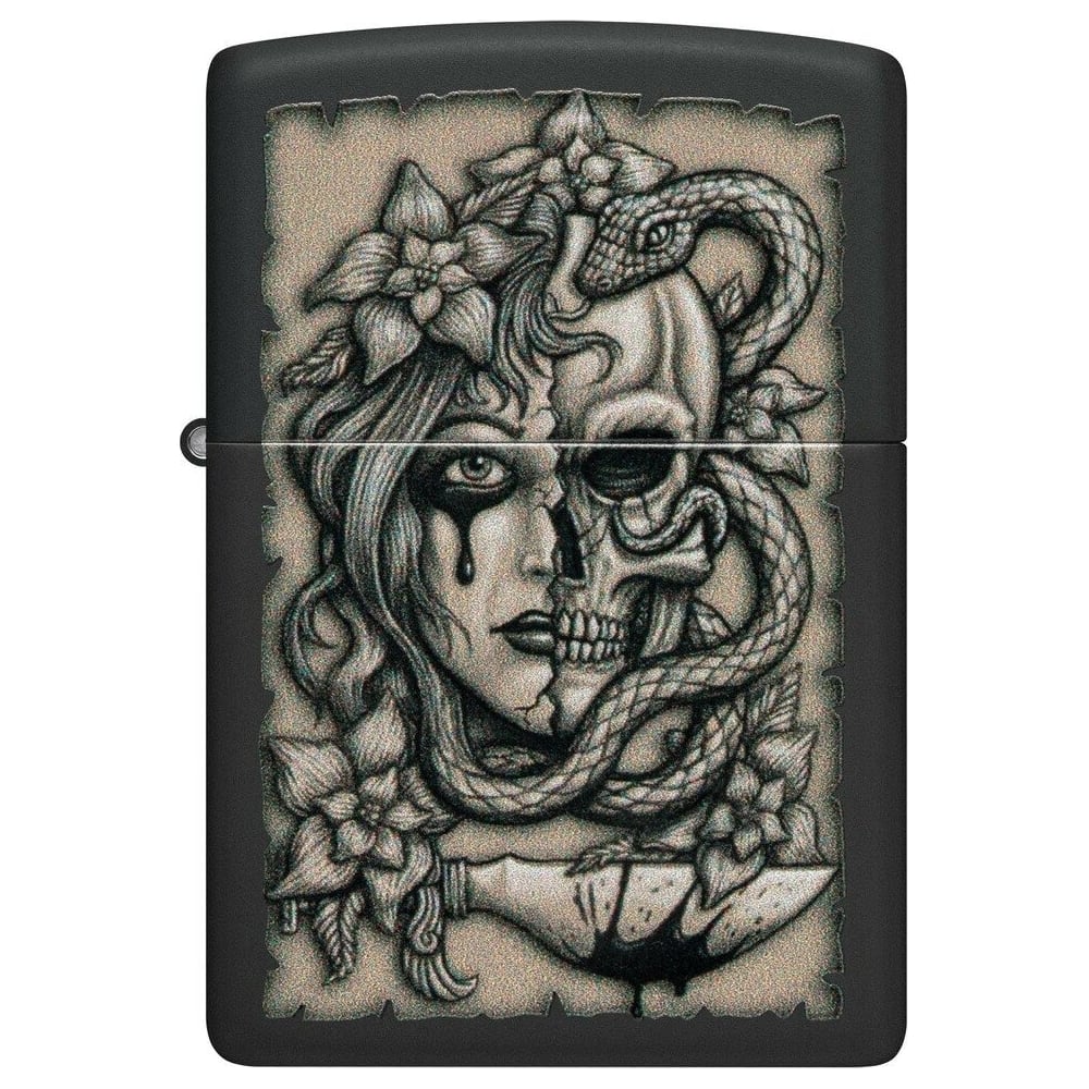 Изображение товара Зажигалка Zippo Gory Tattoo Black Matte латунь сталь водоустойчивая