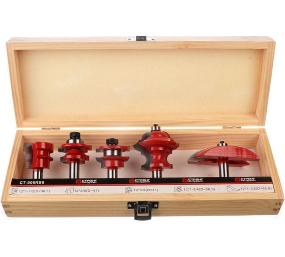 Изображение товара Набор твердосплавных фрез по дереву стф-005-06 5 шт Strong ст-005RS6