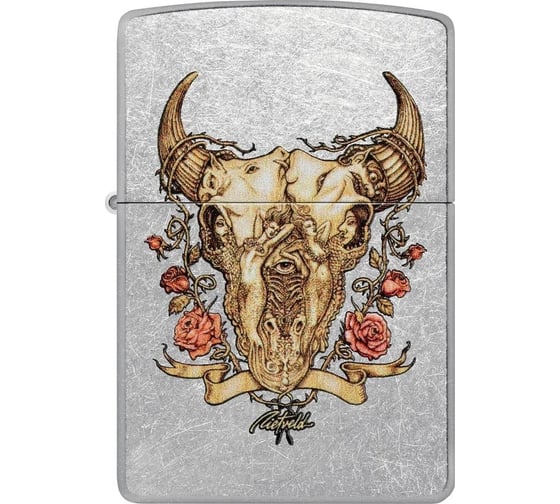 Изображение товара Зажигалка Zippo Rick Rietveld с покрытием Street Chrome, латунь/сталь, серебристая, 38x13x57 мм 48559