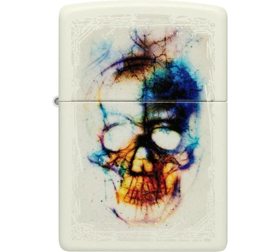 Изображение товара Зажигалка Zippo Skull Design с покрытием Glow In The Dark Green, латунь/сталь, белая, 38x13x57 мм 48563