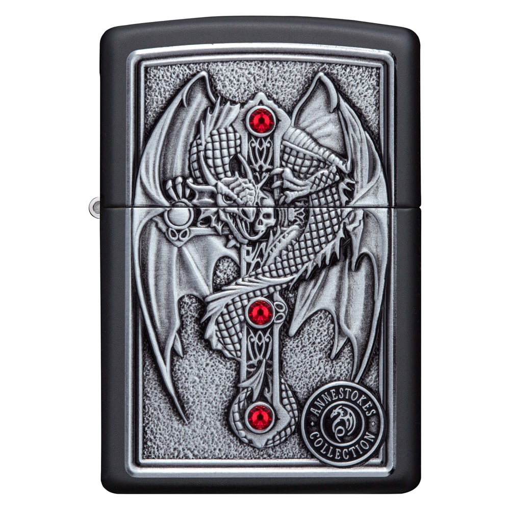 Изображение товара Зажигалка Zippo Winged Dragon Cross Black Matte латунь сталь компактная
