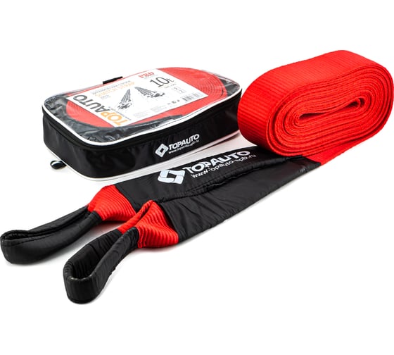 Изображение товара Динамическая стропа 10т 6 метров шириной 70 мм, СУМКА TOPAUTO ДС106С
