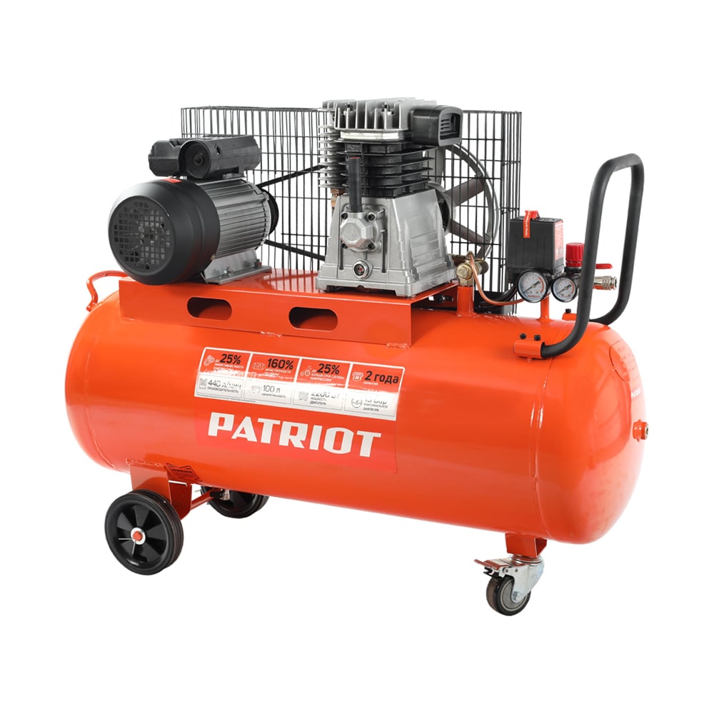 Ременной поршневой компрессор Patriot компрессор поршневой ременной patriot ptr80 450a 2200 вт 10 бар 450 л мин 80 л елочка