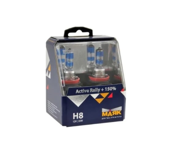 Изображение товара Автомобильная галогенная лампа МАЯК H8, 12 В, 35 Вт, PGJ19-1, Active Rally +150%, 2 шт. 72820AR+150