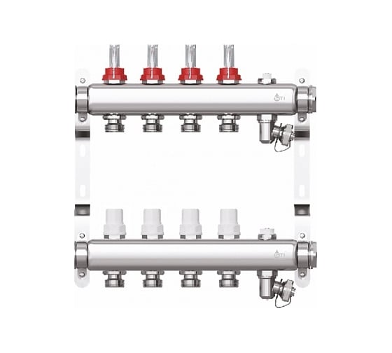 Изображение товара Коллекторная группа STI в сборе со встроенными расходомерами, из нержавеющей стали 1x4 вых. евроконус 3/4 ТТ000010555