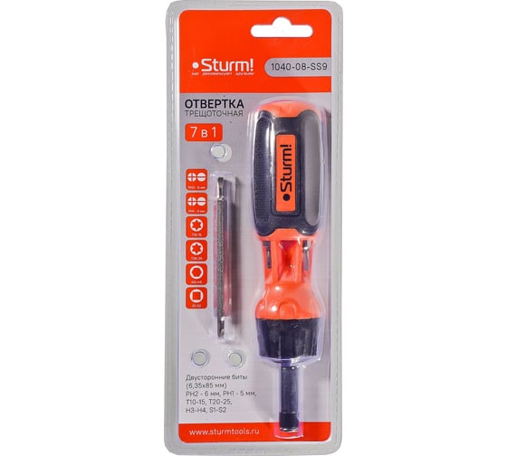 Изображение товара Трещоточная отвертка 7 в 1 Sturm 1040-08-SS9