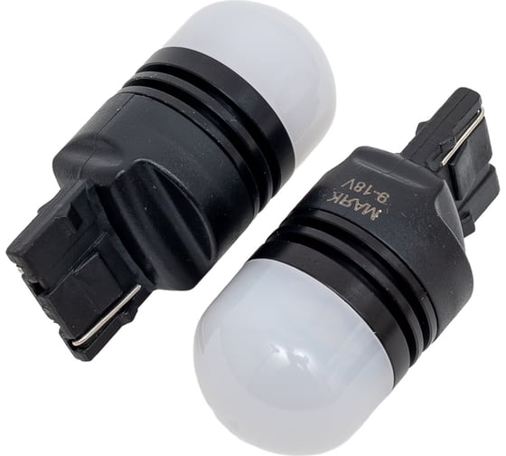 Изображение товара Автомобильная светодиодная лампа МАЯК T20 патрон W3x16D для габаритных огней, стоп сигналов 12T20/BLK10/2BL