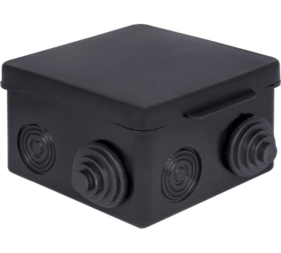 Изображение товара Распределительная коробка EKF КМР-030-031 с крышкой, 80x80x50мм, черная, IP54 plc-kmr-030-031-2b