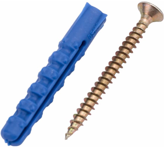 Изображение товара Набор крепления плинтусов дюбель ёж Качественный КРЕПЕЖ 8x50, 60 шт 0501099 КЧ