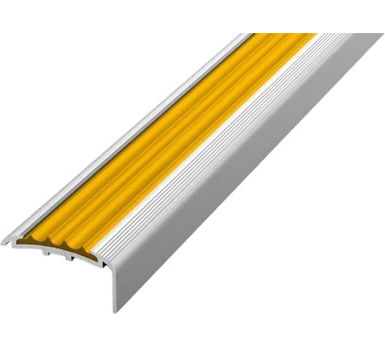 Изображение товара Угловой порог Лука 40x20 мм, с пвх вставкой 90 см, желтая резинка УТ000075457