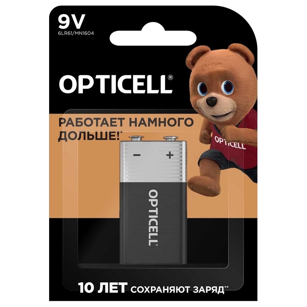 Изображение товара Батарейки OPTICELL 9V 1шт щелочном типе для устройств