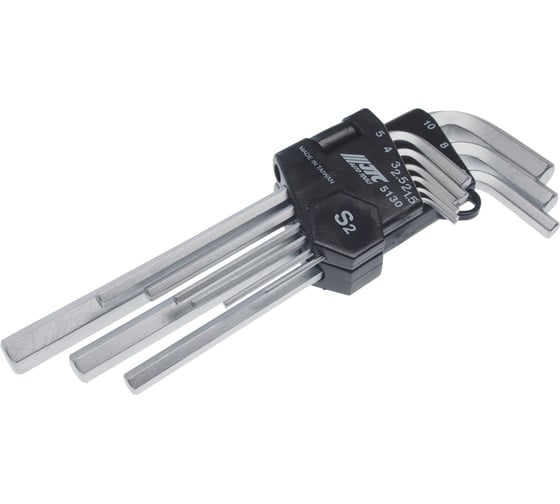 Изображение товара Набор ключей шестигранных JTC 9 предметов: 1.5, 2, 2.5, 3, 4, 5, 6, 8, 10 мм, 5130 574827