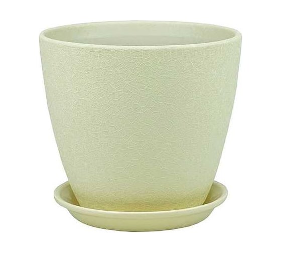 Изображение товара Горшок Сады Аурики керамика ВН 01 4 бутон Винил бежевый 21 см 5 л 063276