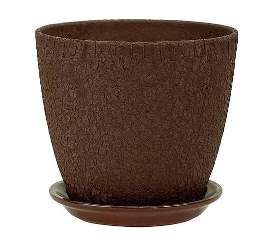 Изображение товара Горшок Сады Аурики керамика ВН 04 4 бутон Винил шоколадный 21 см 5 л 061083