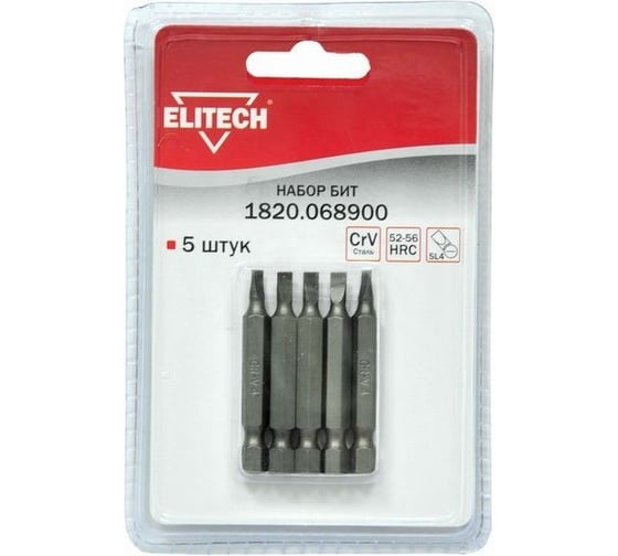 Изображение товара Набор бит Elitech 1820.068900 189239