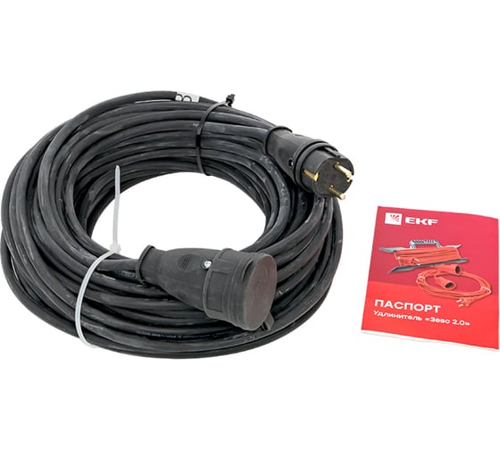 Изображение товара Удлинитель EKF Зевс 2.0, 30м с заземлением КГ 3*2.5, 16А/4кВт, IP44 PROxima USB02-16-325-1-30-IP44