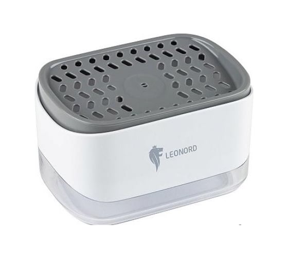 Изображение товара Диспенсер для моющего средства Leonord Sauber нажимной, с держателем для губки 105847