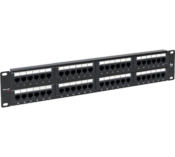 Изображение товара Патч-панель EKF TERACOM PRO 19'' Cat.5E 2U неэкранированная UTP 48 портов RJ-45 Dual IDC TRP-PPNL-5EUTP-2U48
