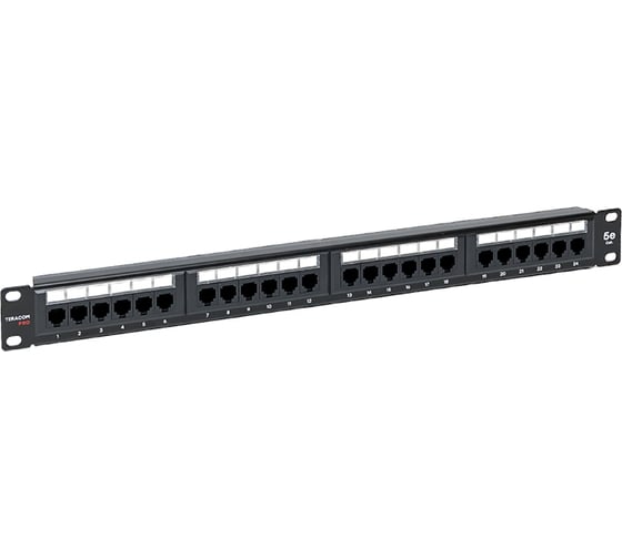 Изображение товара Патч-панель EKF TERACOM PRO 19'' Cat.5E 1U неэкранированная UTP 24 порта RJ-45 Dual IDC TRP-PPNL-5EUTP-1U24
