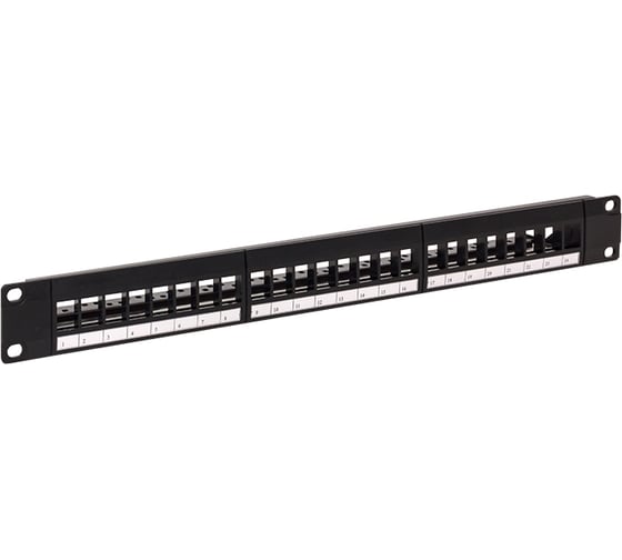 Изображение товара Патч-панель EKF модульная TERACOM PRO 19'' 1U неэкранированная 24 порта с органайзером (пустая) TRP-MODP-UTP-1U24