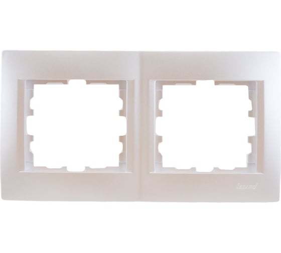 Изображение товара Двухместная горизонтальная рамка LEZARD KARINA б/ вст жемчужно-белый перламутр 707-3000-147