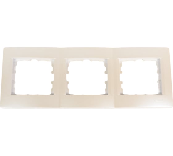 Изображение товара Трехместная горизонтальная рамка LEZARD KARINA б/ вст жемчужно-белый перламутр 707-3000-148