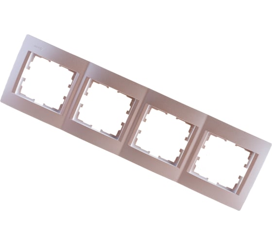 Изображение товара Четырехместная горизонтальная рамка LEZARD KARINA б/ вст жемчужно-белый перламутр 707-3000-149