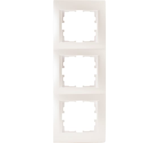 Изображение товара Трехместная вертикальная рамка LEZARD KARINA б/ вст жемчужно-белый перламутр 707-3000-153
