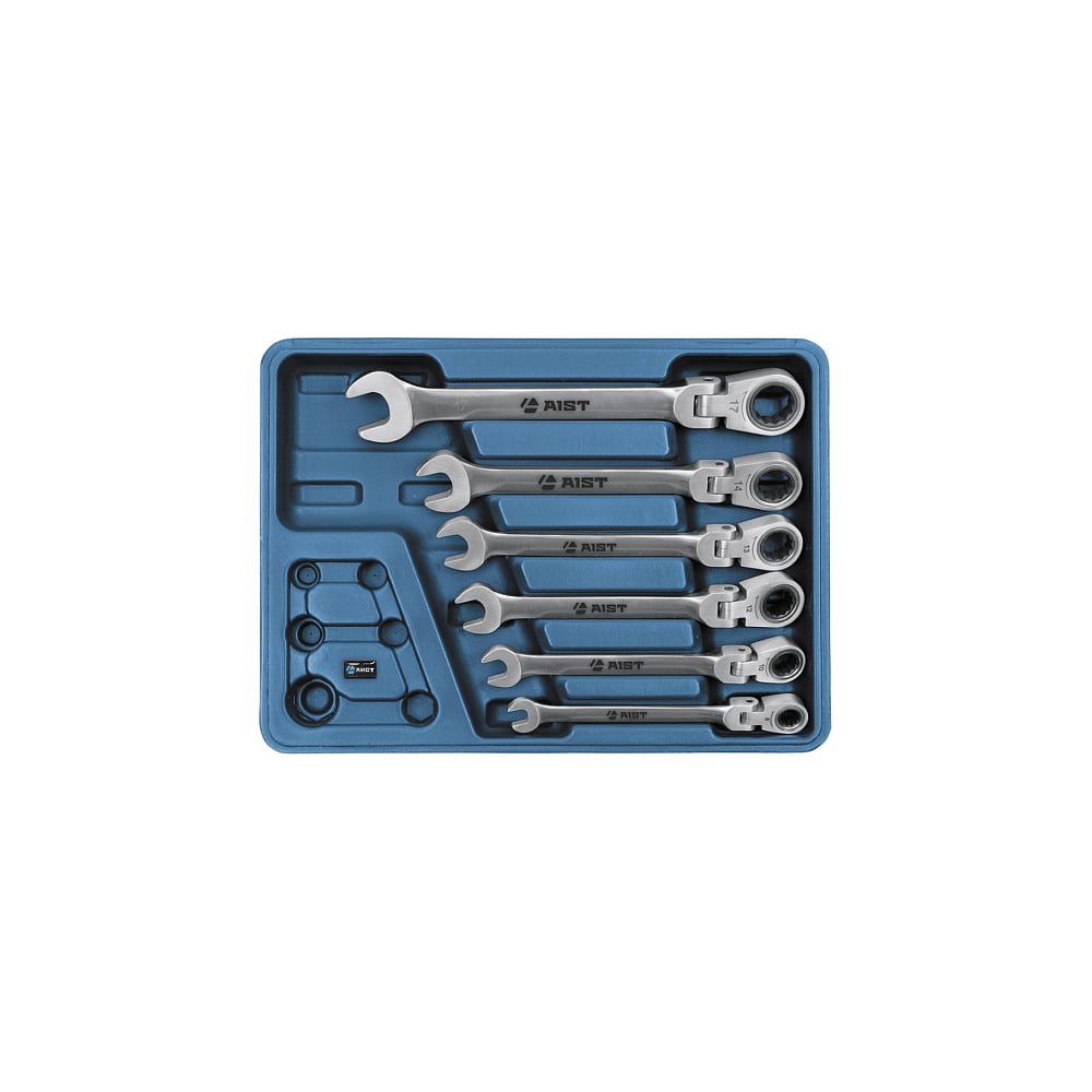 Набор трещоточных комбинированных ключей AIST набор комбинированных ключей matrix 14513 рожково накидных трещоточных размер 8 19 мм количество 8 шт