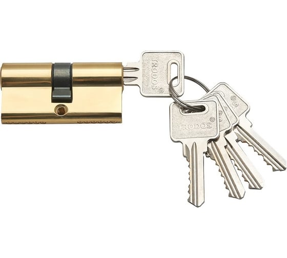 Изображение товара Цилиндровый механизм Trodos цм 60(30/30), латунь, 5 ключей, золото, блистер 209208