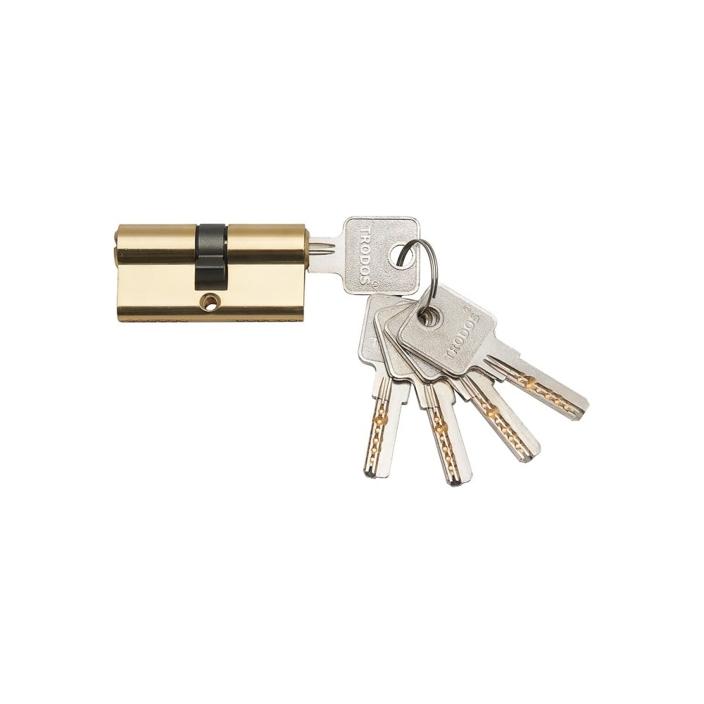 Изображение товара Цилиндровый механизм Trodos 70(35/35) с 5 ключами, золото