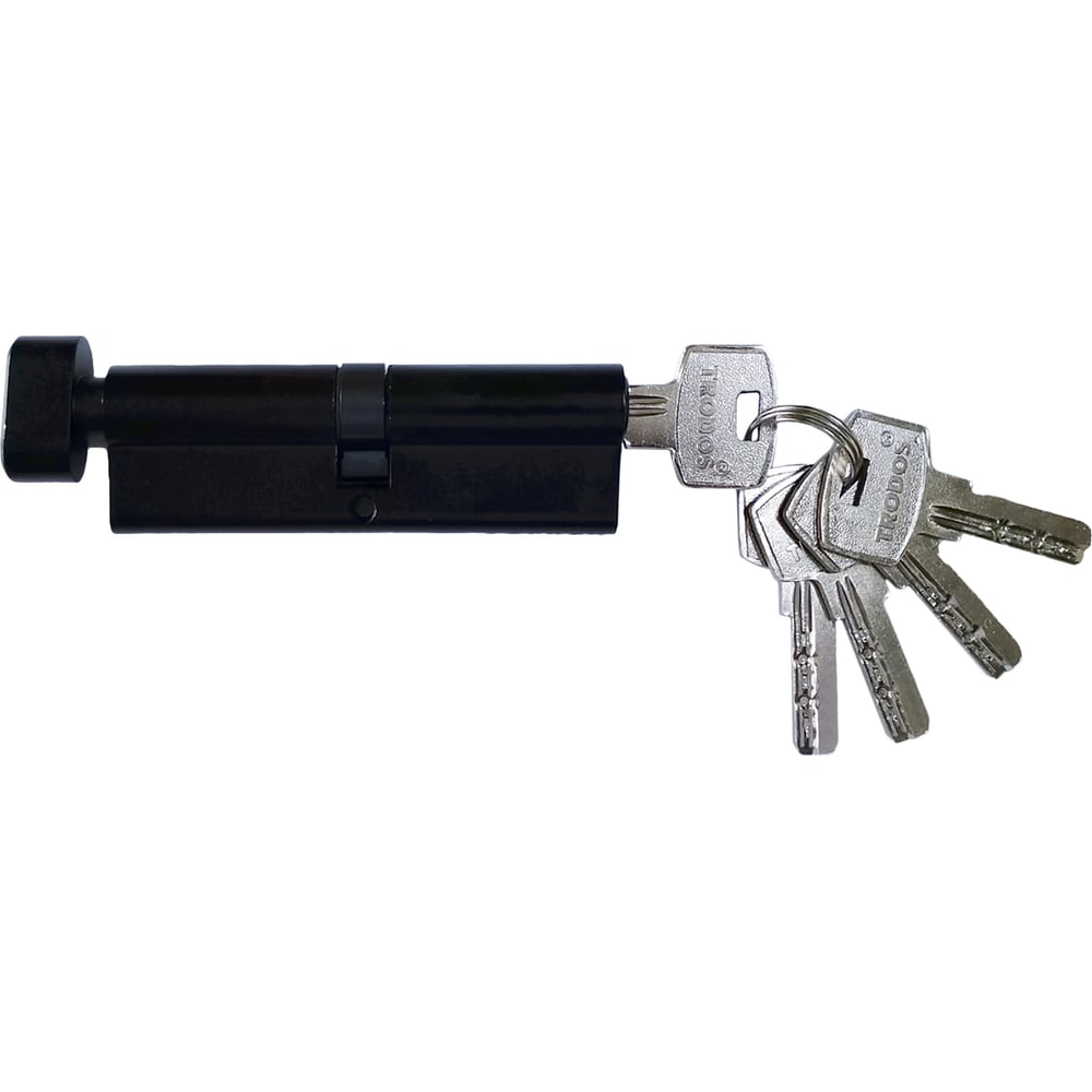 Изображение товара Цилиндровый механизм Trodos цмвп 100(50/50) с пятью ключами черный матовый
