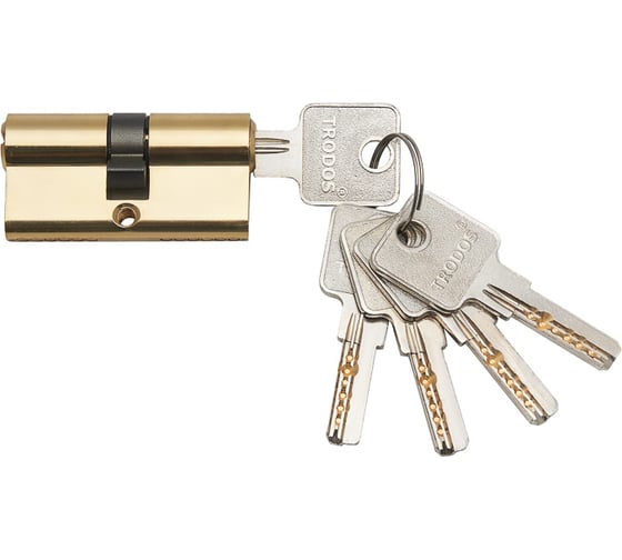 Изображение товара Цилиндровый механизм Trodos цмп 60(30/30), латунь, 5 ключей, золото, блистер 209218