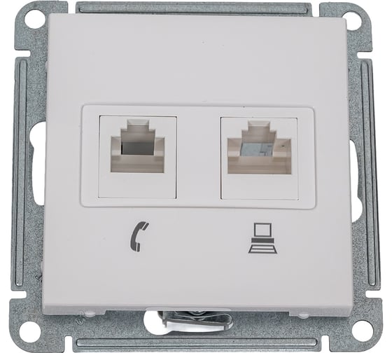 Изображение товара Розетка rj11+rj45 Systeme Electric Wessen 59 белый кат.5e RSI-251TK5E-1-86