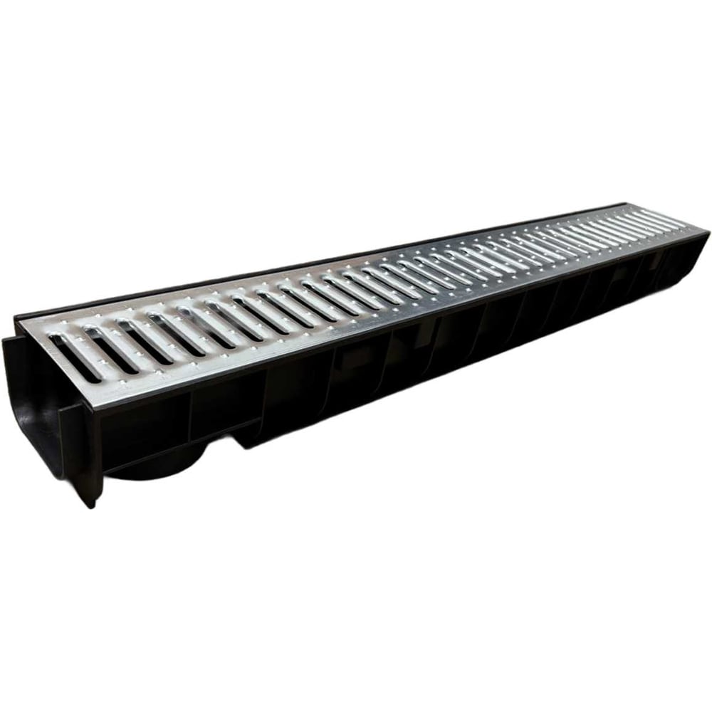 Изображение товара Пластиковый лоток Gidrolica dn100 h100 мм со стальной решеткой