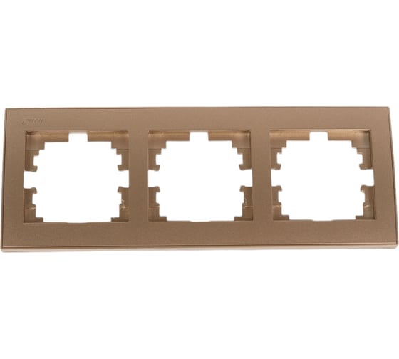 Изображение товара Трехместная горизонтальная рамка LEZARD RAIN с вст. цв. бронза матовый 703-3131-148