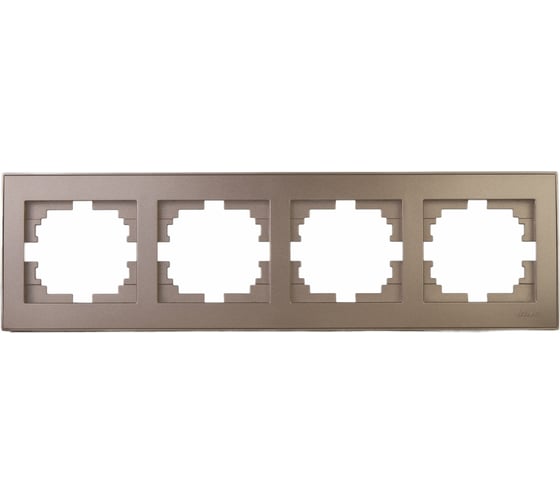 Изображение товара Четырехместная горизонтальная рамка LEZARD RAIN с вст. цв. бронза матовый 703-3131-149