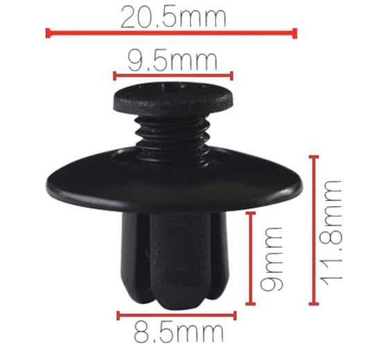 Изображение товара Клипса крепежная для а/м Nissan бампера 63876-95596 10 шт Nord-Yada 909150