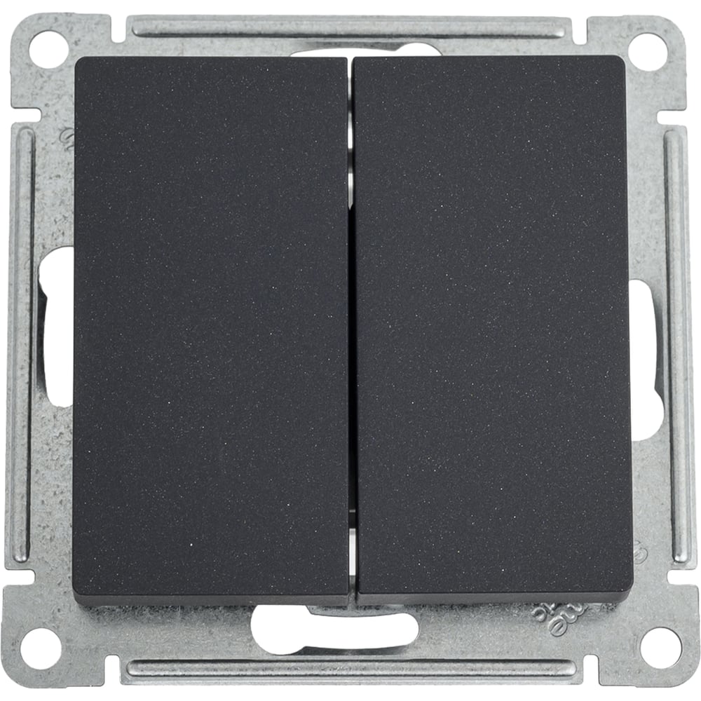 Изображение товара 2-клавишный выключатель Systeme Electric Atlasdesign базальт сх.5 10А для освещения
