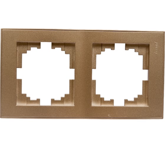 Изображение товара Двухместная вертикальная рамка LEZARD RAIN с вст. цв. бронза матовый 703-3131-152