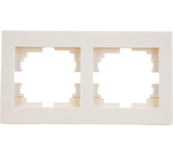 Изображение товара Двухместная горизонтальная рамка LEZARD RAIN крем с бок. вст. 703-0303-147