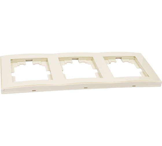 Изображение товара Трехместная вертикальная рамка LEZARD RAIN крем с бок. вст. 703-0303-153