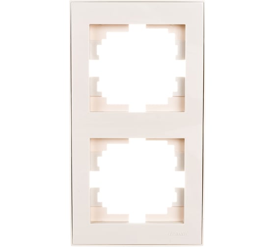 Изображение товара Двухместная вертикальная рамка LEZARD RAIN крем с бок. вст. 703-0303-152