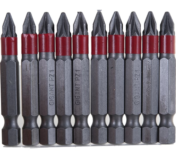 Изображение товара Бита (10 шт; Pz1; 50 мм) для шуруповерта Gigant G-11168