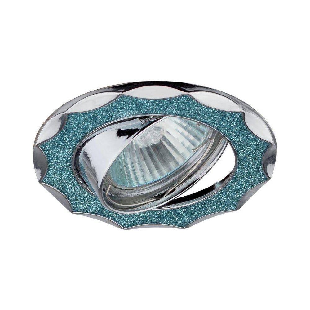 Изображение товара Светильник ЭРА DK17 CH/SHBL1 декор звезда со стеклянной крошкой MR16,12V/220V, 50W, хром/голубой C0043753