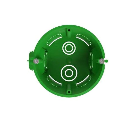 Изображение товара Установочная коробка ЭРА KUTS16845green для твердых стен с саморезами, один стыковочный узел Б0061164