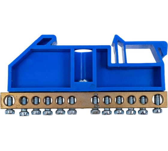 Изображение товара Шина ЭРА NO-222-47 N ноль на DIN-изоляторе ШНИ-6x9-12-Д-синий Б0033428